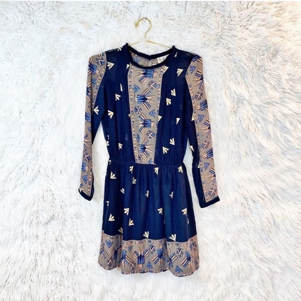 𝅺Sea New York printed silk long sleeve dress